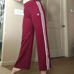 Adidas Deep Red High Waisted Track Pants